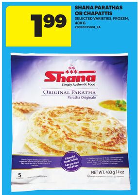 SHANA PARATHAS OR CHAPATTIS, 400 G
