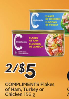 COMPLIMENTS Flakes of Ham, Turkey or Chicken