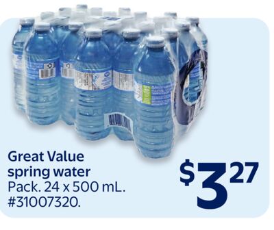 Great Value spring water