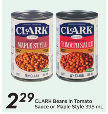 CLARK Beans in Tomato Sauce or Maple Style