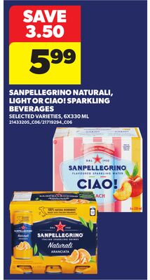 SANPELLEGRINO NATURALI, LIGHT OR CIAO! SPARKLING BEVERAGES, 6X330 ML