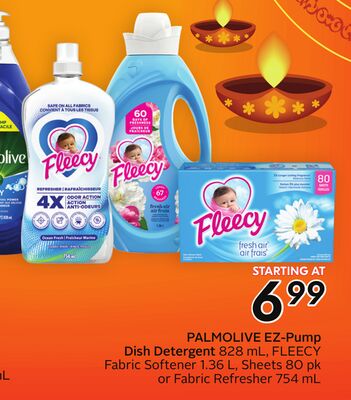 EZ-Pump Dish Detergent 828 mL, Fabric Softener 1.36 L, Sheets 80 pk or Fabric Refresher 754 mL