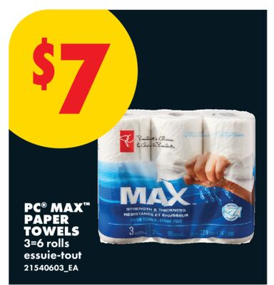 PC® MAX™ PAPER TOWELS, 3=6 rolls