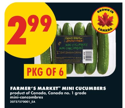 FARMER'S MARKET™ MINI CUCUMBERS, PKG OF 6