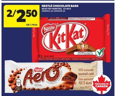 NESTLÉ CHOCOLATE BARS, 33-60 G