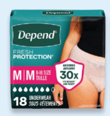 Depend underwear for women 18s