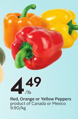 Red, Orange or Yellow Peppers