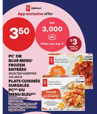 PC® OR BLUE MENU® FROZEN ENTREES, 214-365 G