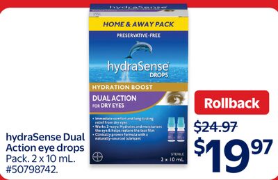 hydraSense Dual Action eye drops