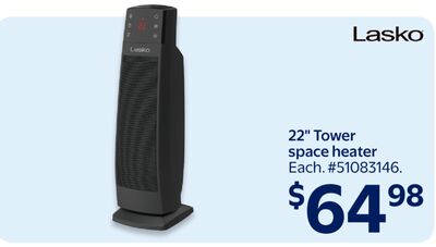 22" Tower space heater