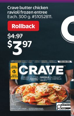 Crave butter chicken ravioli frozen entree