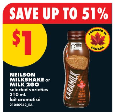 NEILSON MILKSHAKE or MILK 2GO, 310 mL