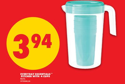EVERYDAY ESSENTIALS™ PITCHER WITH 4 CUPS, 4 L