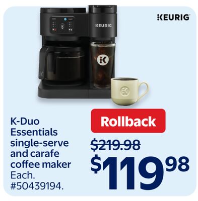 KEURIG K-Duo Essentials single-serve and carafe coffee maker
