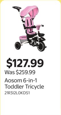 Aosom 6-in-1 Toddler Tricycle