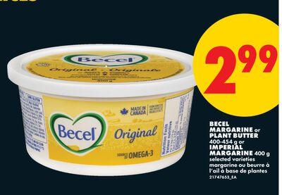 BECEL MARGARINE or PALM BUTTER IMPERIAL MARGARINE, 400-454 g or 400 g